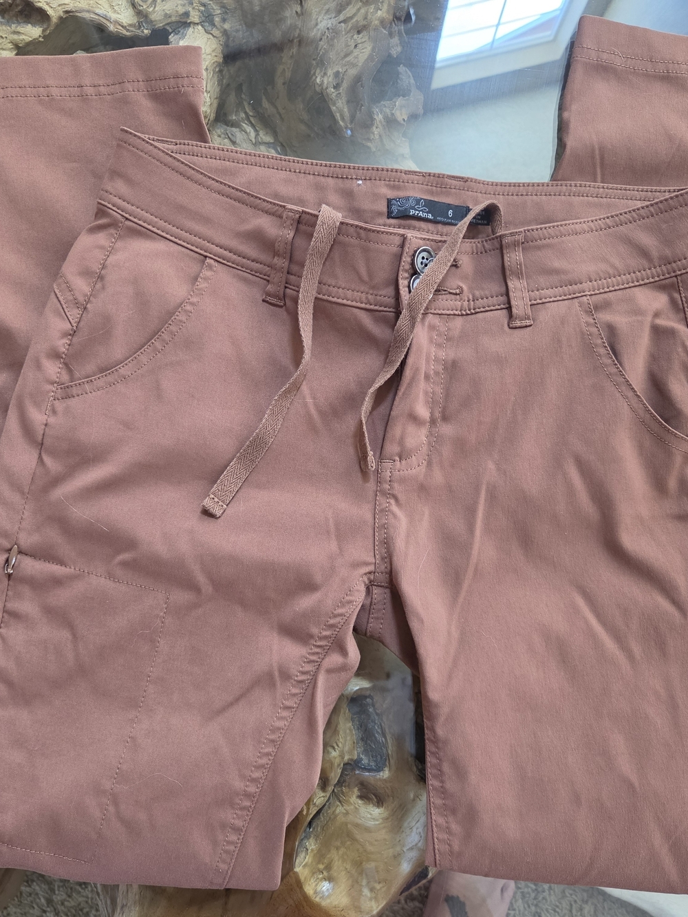 Prana Women's Halle Roll Up Cargo Pants in Rust Size 6